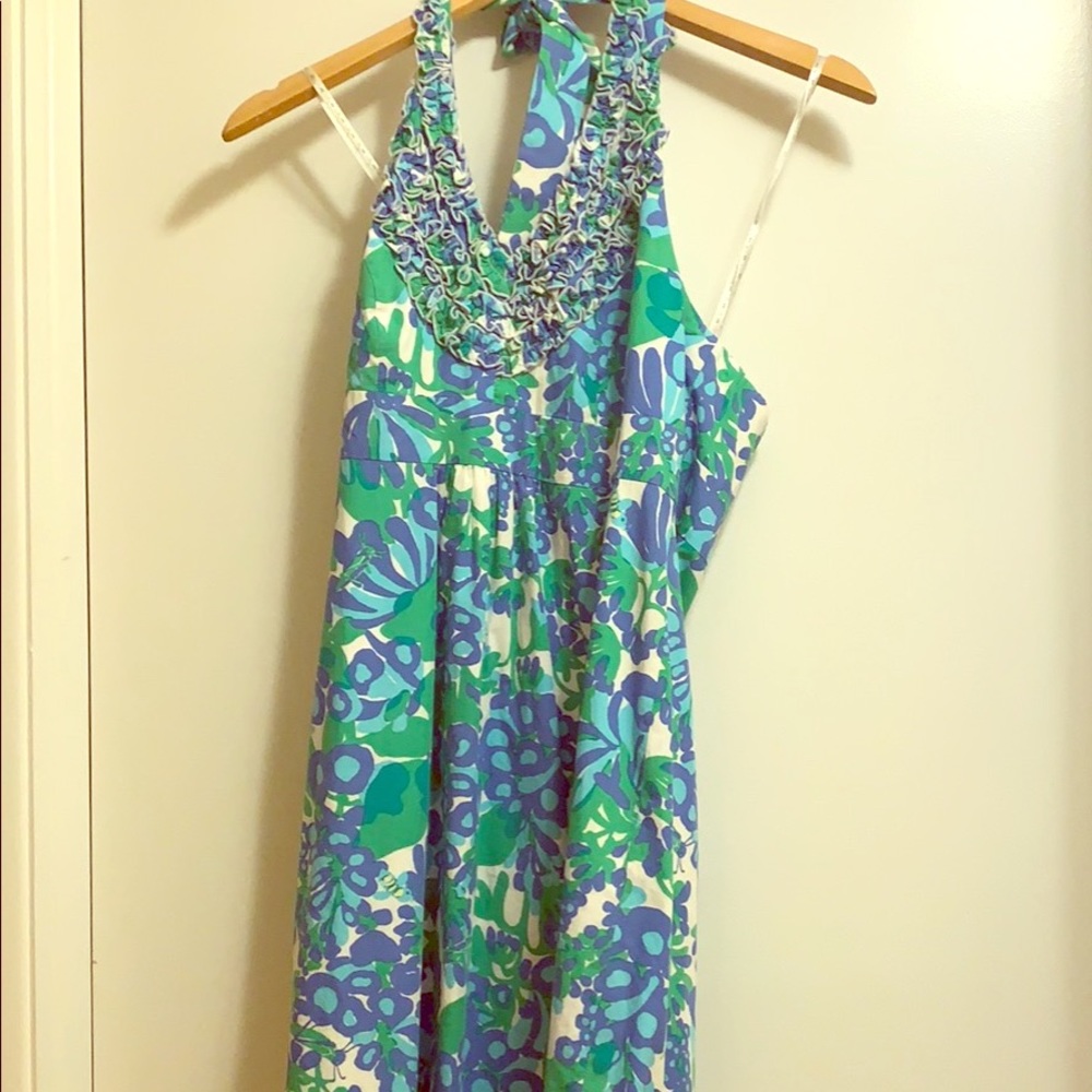 Green and blue Lilly Pulitzer halter top dress